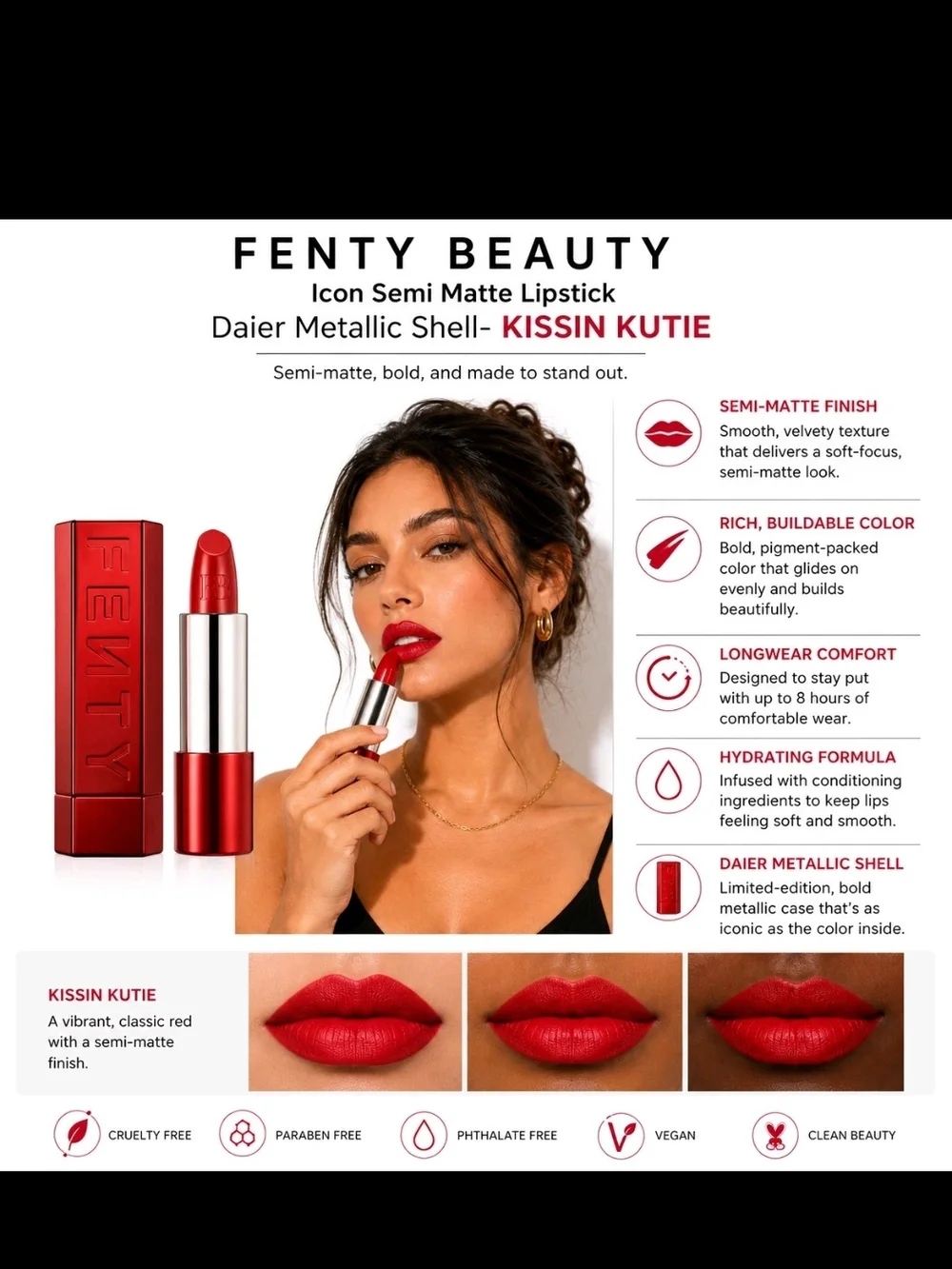 Fenty Beauty Semi-Matte Refillable Lipstick